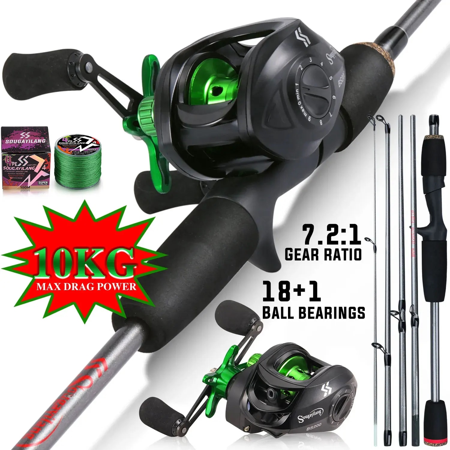 Fishing Rod Carbon Fiber - Sougayilang 낚싯대 콤보 1.7m 탄소 섬유
