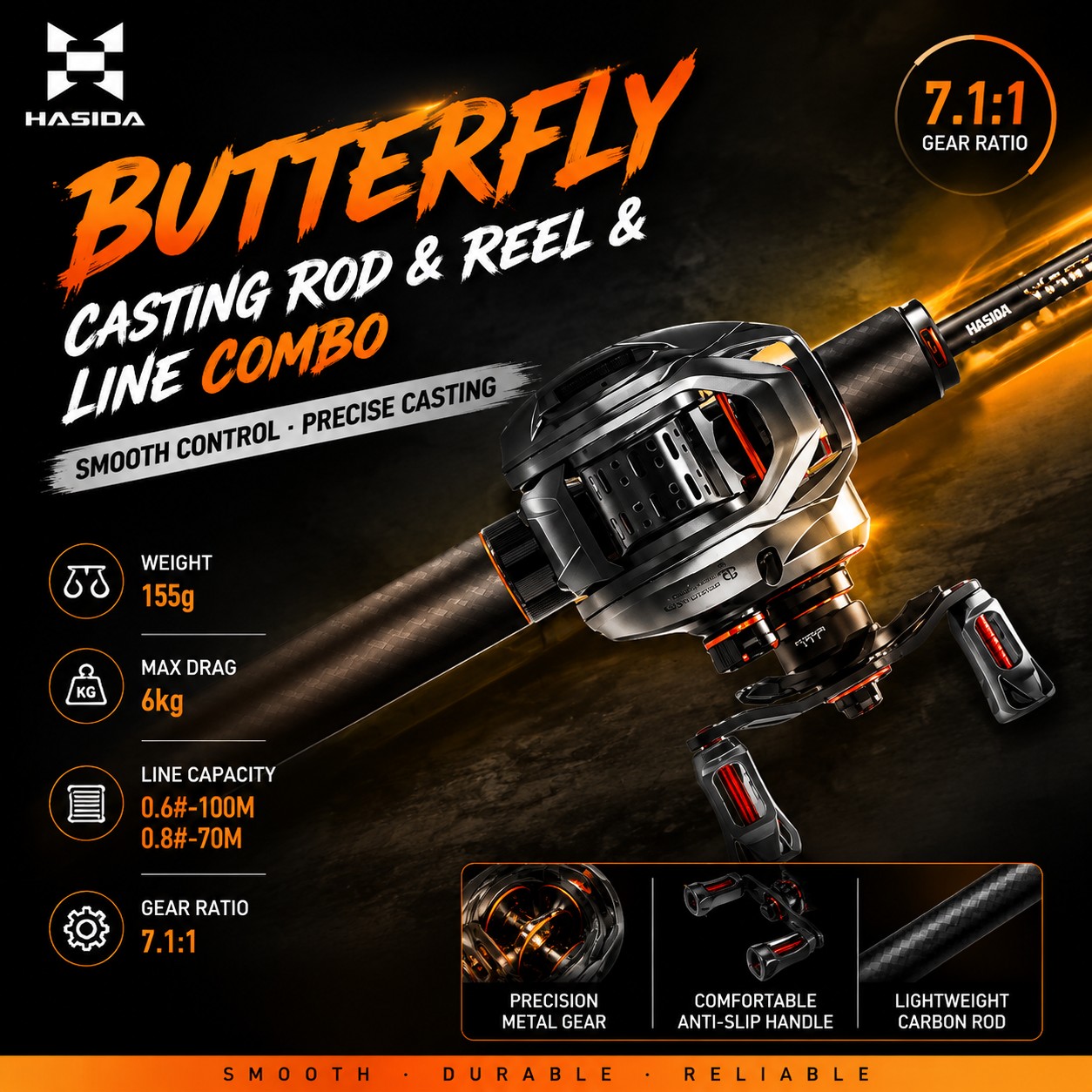 Fishing Rod Carbon Fiber - 하시다 BFS 카본 섬유 낚싯대 베이트캐스팅