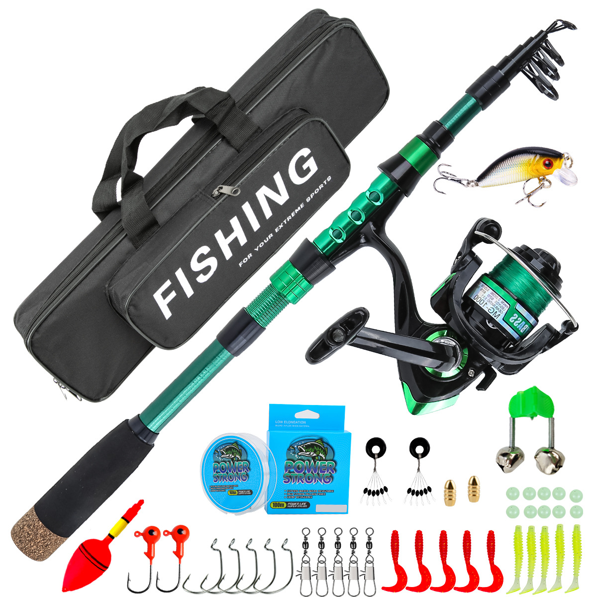 Fishing Rod Carbon Fiber - 1.8미터 그린 카본 파이버 텔레스코픽 루어