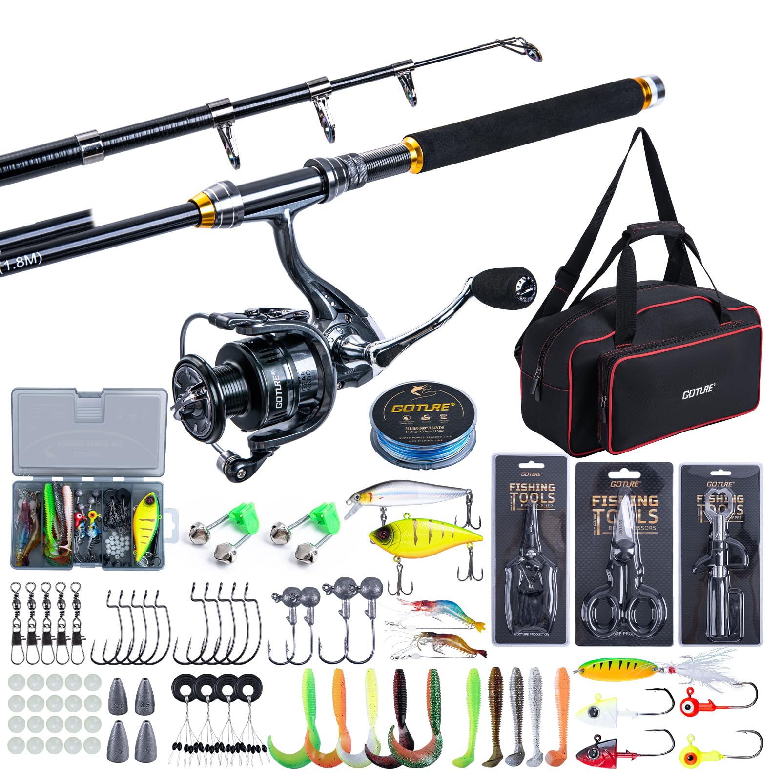 Fishing Rod Combo - 고투어 낚시 텔레스코픽 로드 및 릴
